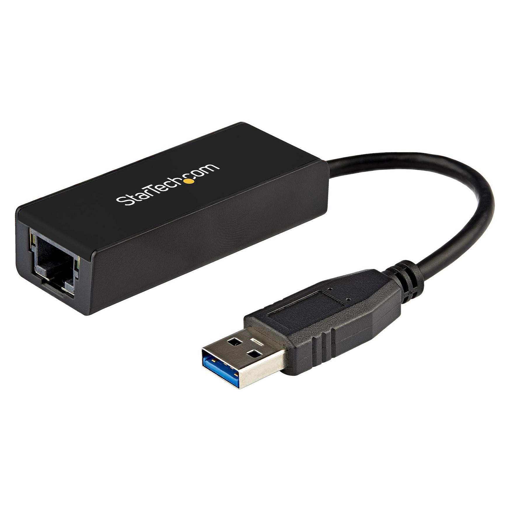 Startech USB 3.0 to Gigabit Ethernet Adapter - 10/100/1000 NIC Network Adapter - USB 3.0 Laptop to RJ45 LAN (USB31000S) - Netværksadapter - USB 3.0 - Gigabit Ethernet - sort