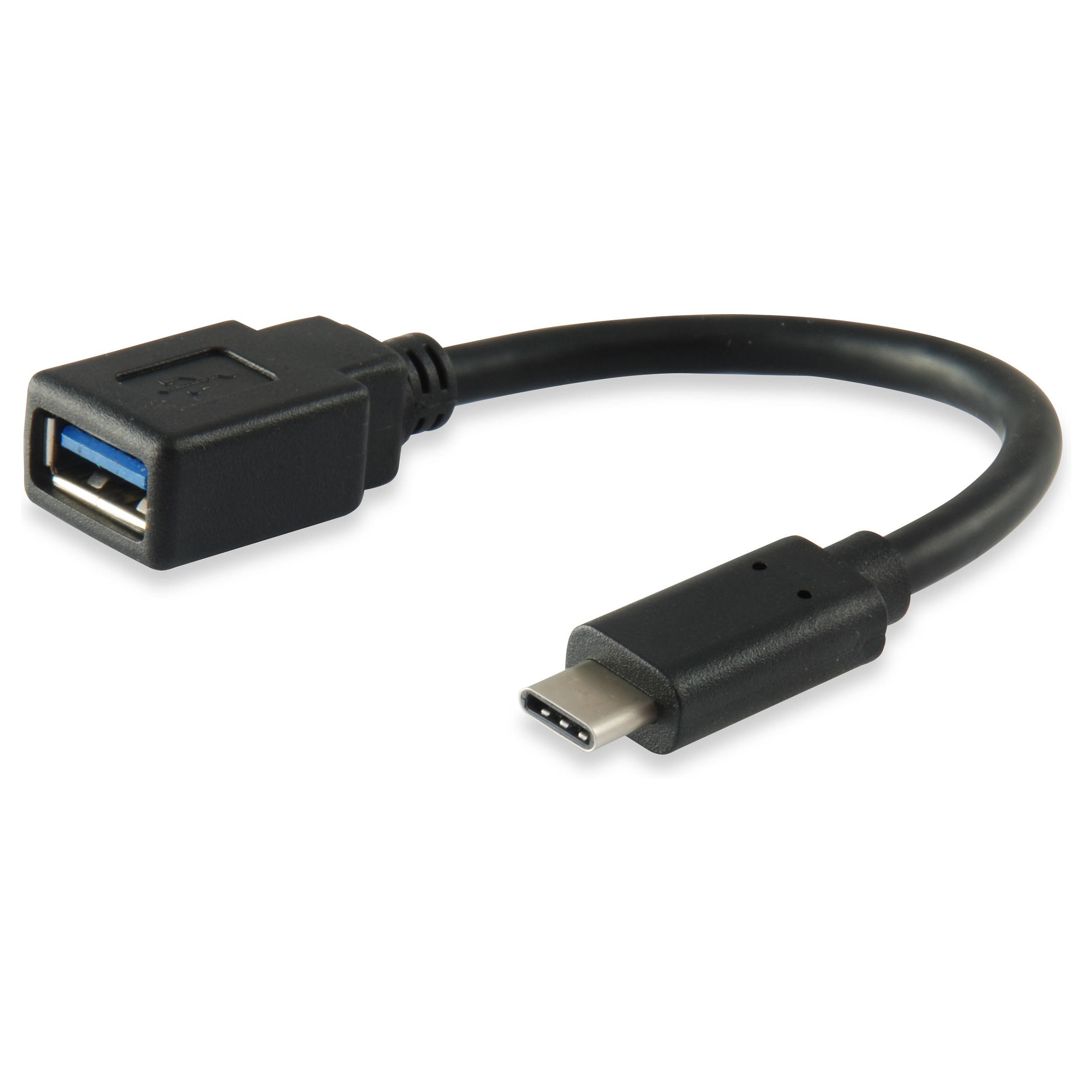 USB-C til USB-A adapterkabel Equip 133455 - 0,15 m, sort