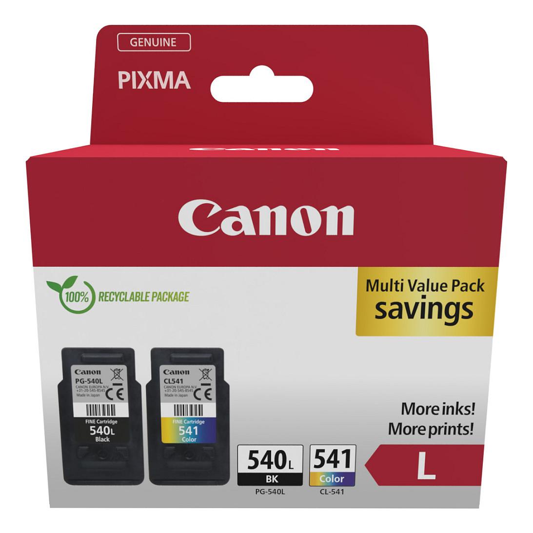 Canon PG 540L/CL-541XL Photo Value Pack Sort Farve (cyan, magenta, gul) 100 x 150 mm 50ark Blækpatron/papirsæt