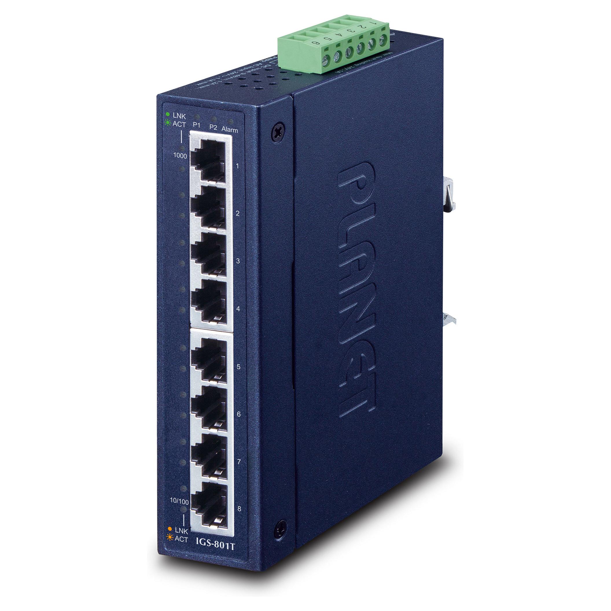 PLANET IGS-801T 8-Port 10/100/1000T Industrial Gigabit Ethernet Switch