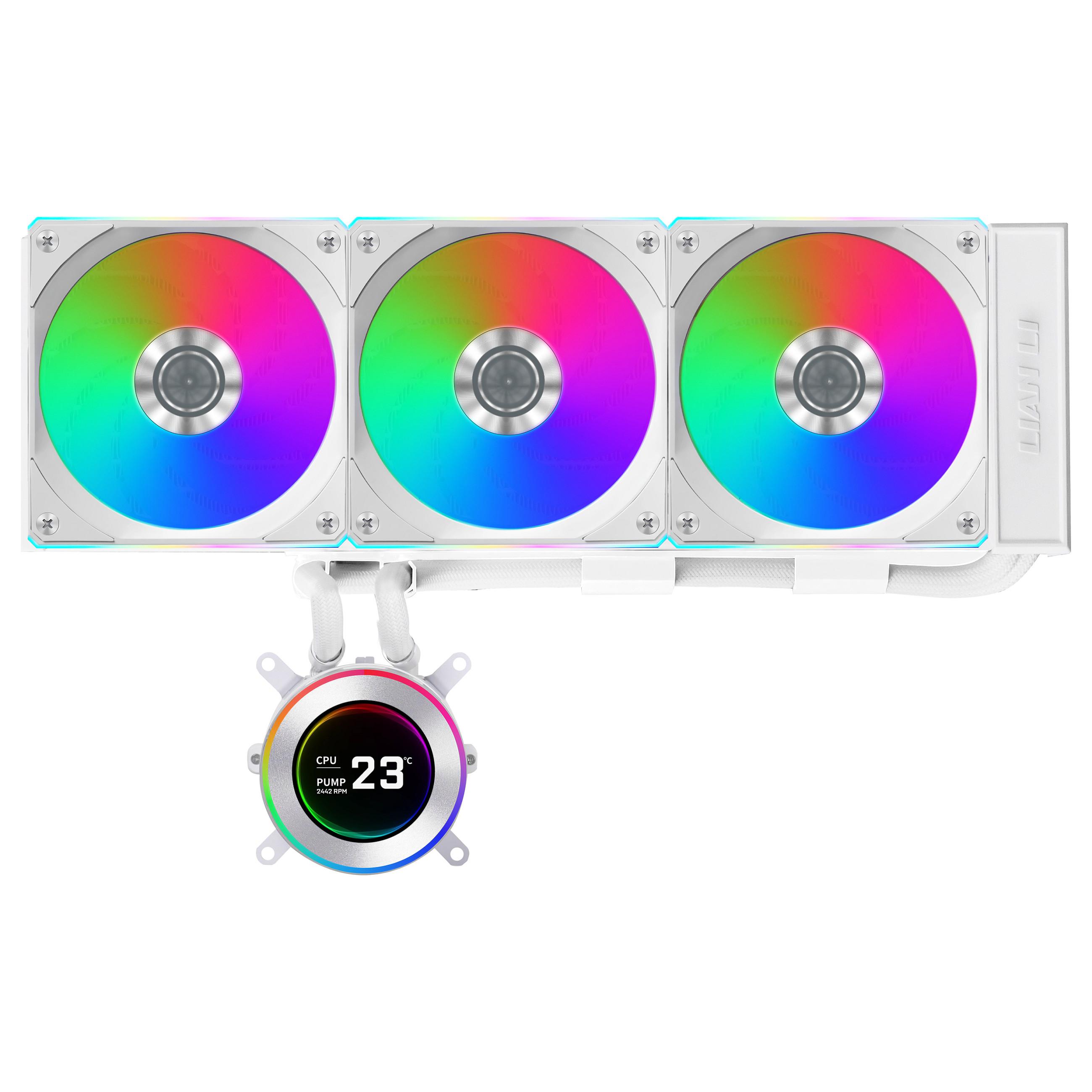 Lian Li GA II Hydroshift II LCD-C 360CL, Alt-i-en væskekøler, 12 cm, Hvid
