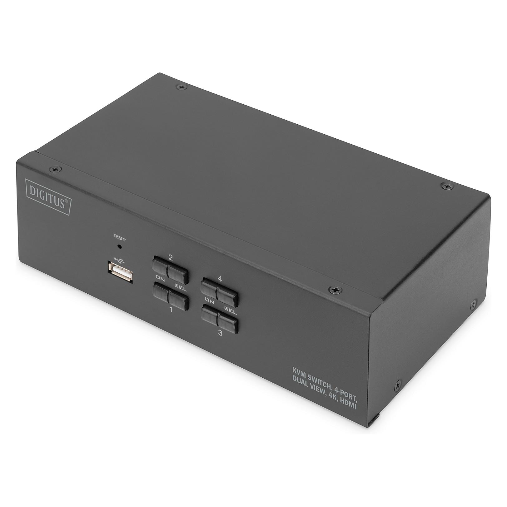 DIGITUS - KVM / audio / USB switch - 4 x KVM port(s) - 1 lokalbruger - desktop