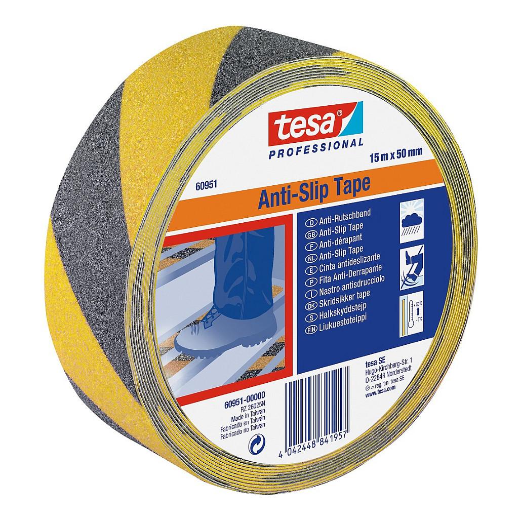 tesa 60951-00000-00 Skridsikker tape tesa® Professional Sort, Gul (L x B) 15 m x 50 mm 1 stk