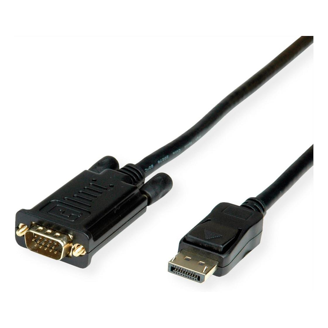 DisplayPort til VGA-kabel VALUE 11.99.5802 - 2 m, sort