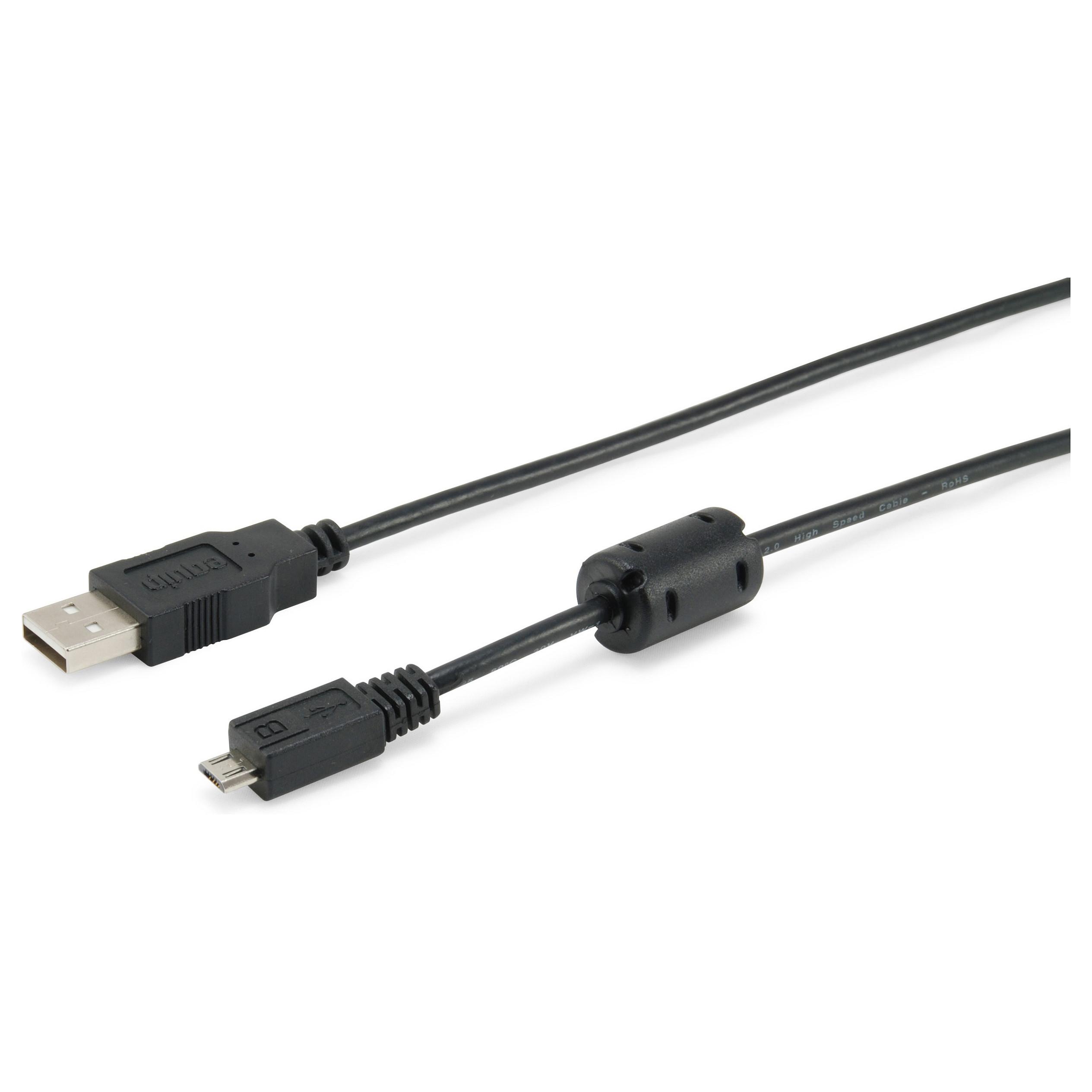 USB-kabel Equip USB-A til Micro-USB B 1,8 m - sort