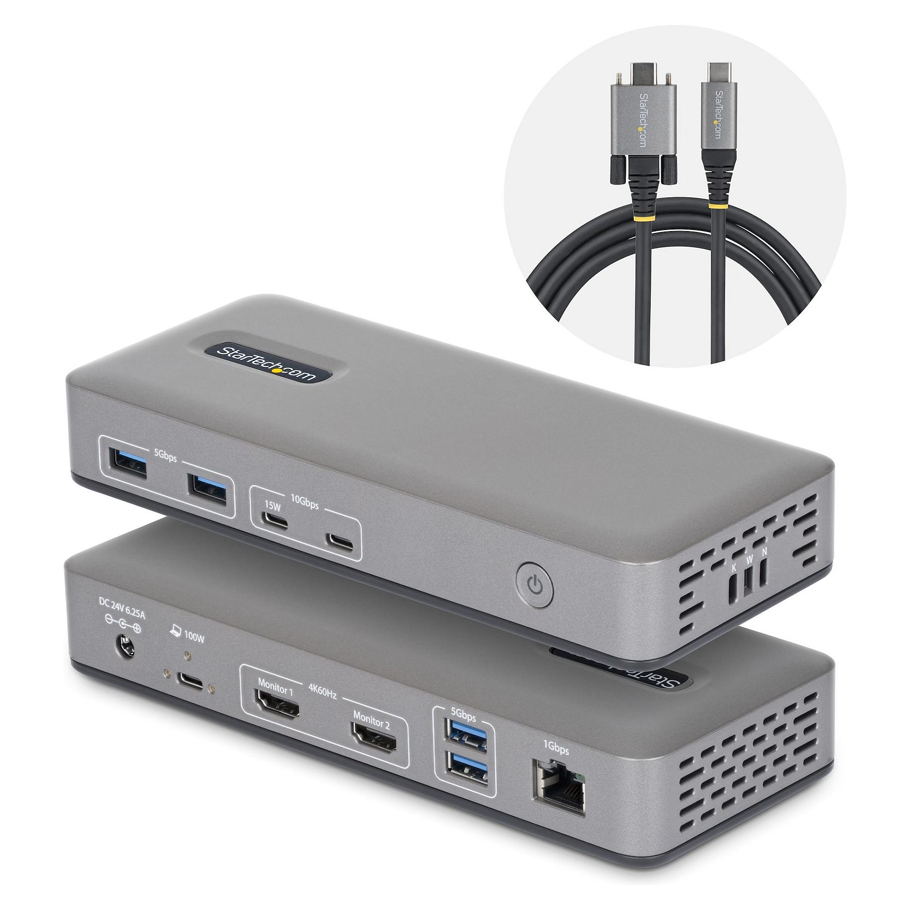 USB-C dockingstation StarTech.com 196UE-USBC-DOCK - dual 4K 60 Hz, 100 W PD
