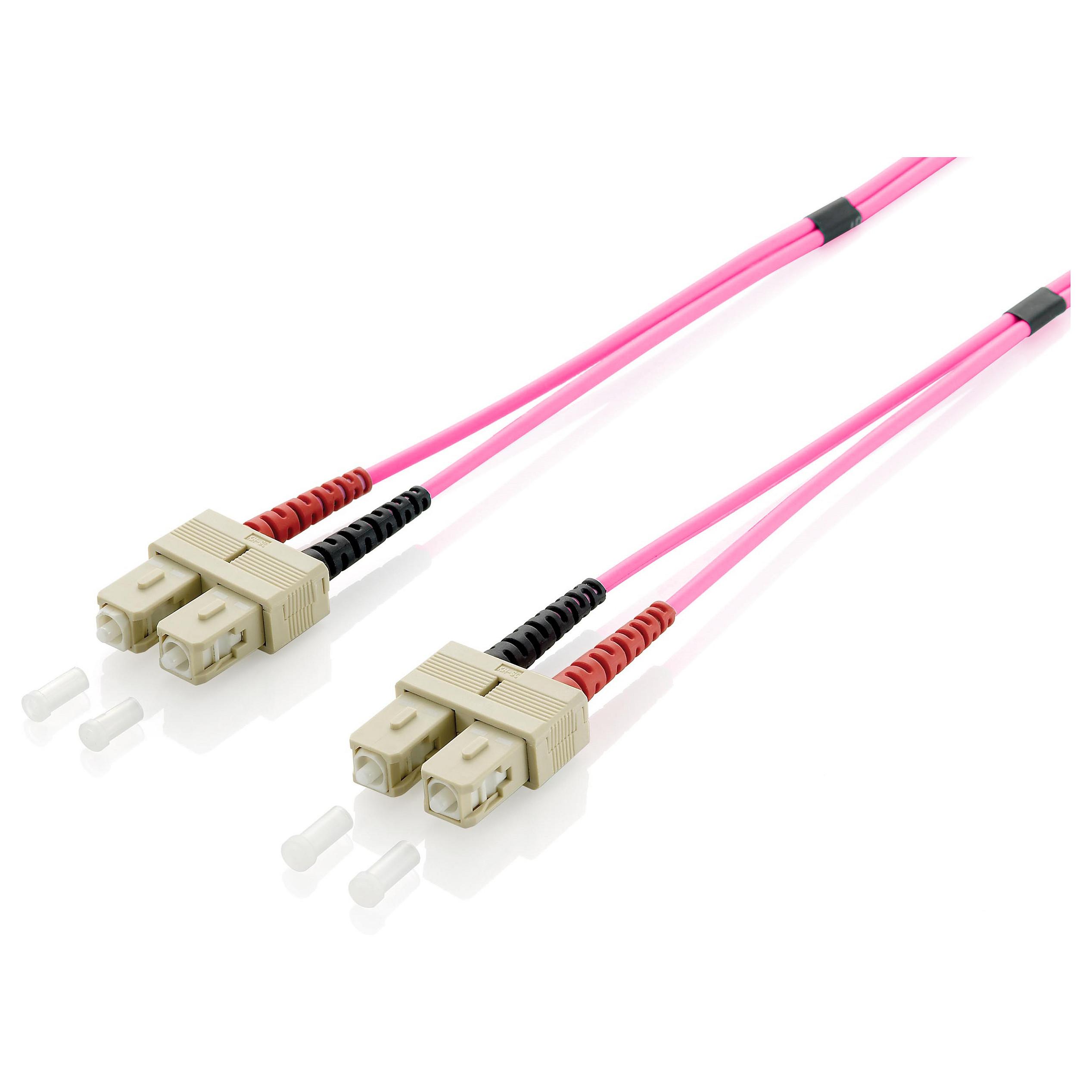 Fiberoptisk patchkabel Equip SC-SC OM4 0,5 m - violet