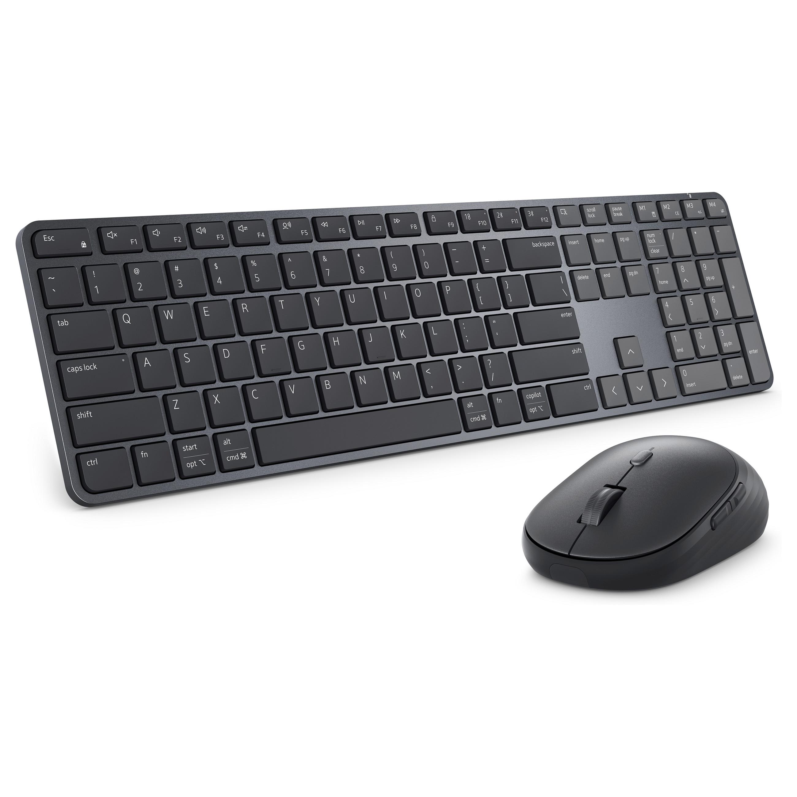 Dell Pro 7 KM726 - keyboard and mouse set - Slim - QWERTY - US International - graphite Input Device - Tastatur & Mus sæt - Universal - Sort