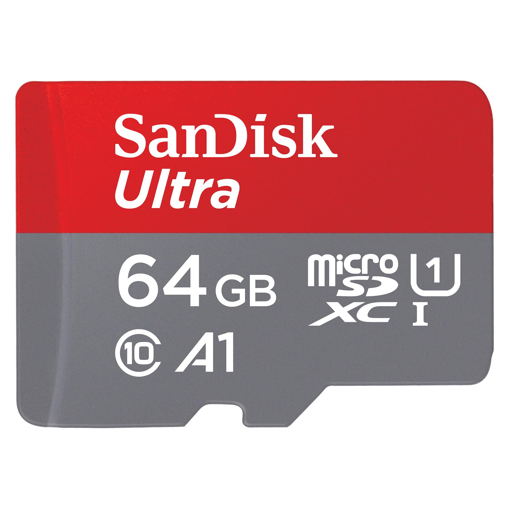 microSDXC-hukommelseskort SanDisk Ultra UHS-I 64 GB med adapter