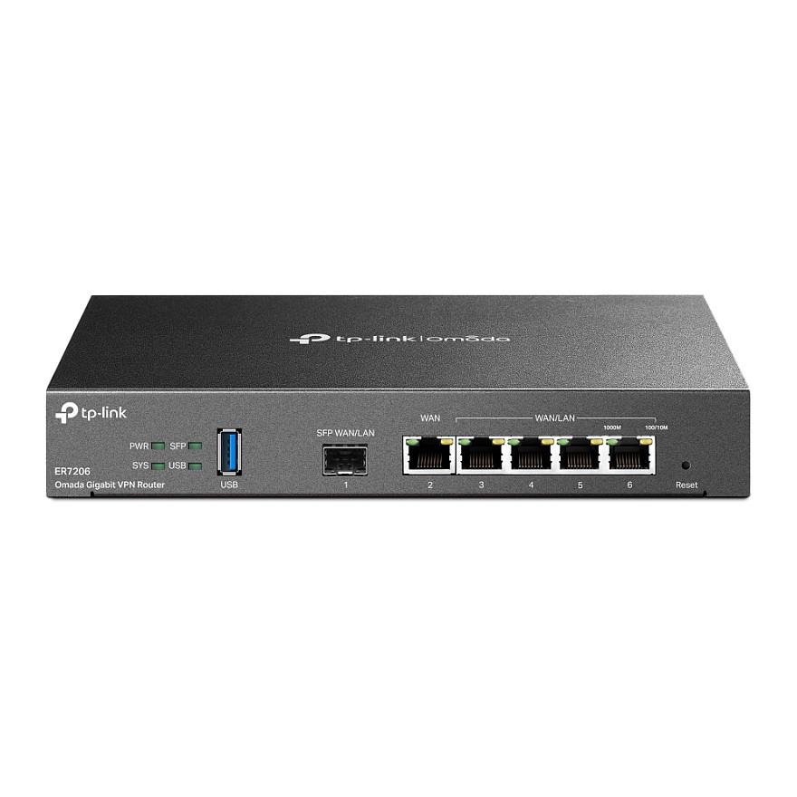 Router gigabit TP-Link SafeStream ER7206 - Multi-WAN VPN, 1× SFP WAN, 1× RJ45 WAN, 2× WAN/LAN, 2× LAN