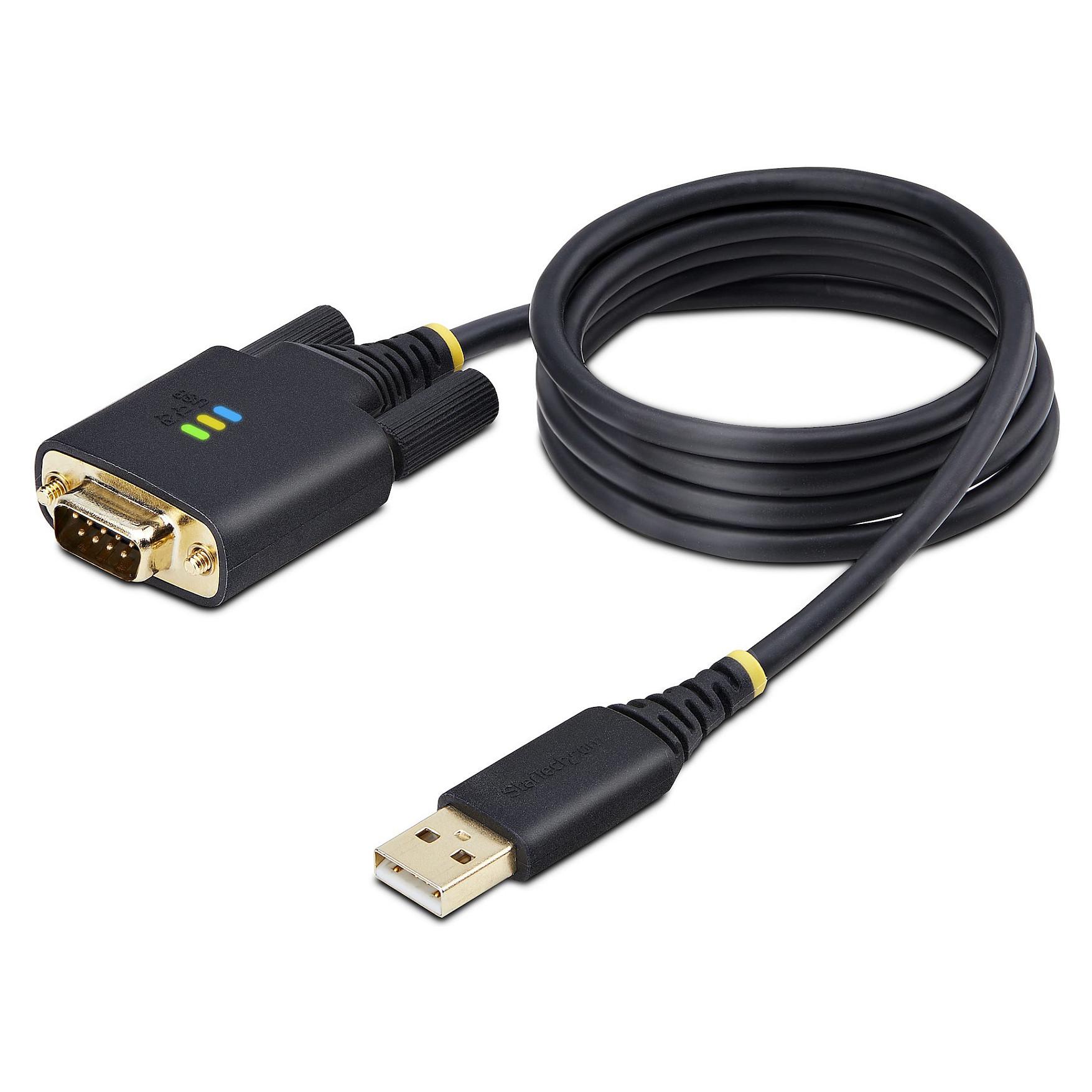 StarTech.com 3ft (1m) USB to Serial Adapter Cable, Interchangeable DB9 Screws/Nuts, COM Retention, USB-A to DB9 RS232, FTDI IC, Level-4 ESD Protection, Windows/macOS/ChromeOS/Linux - Rugged TPE Constr