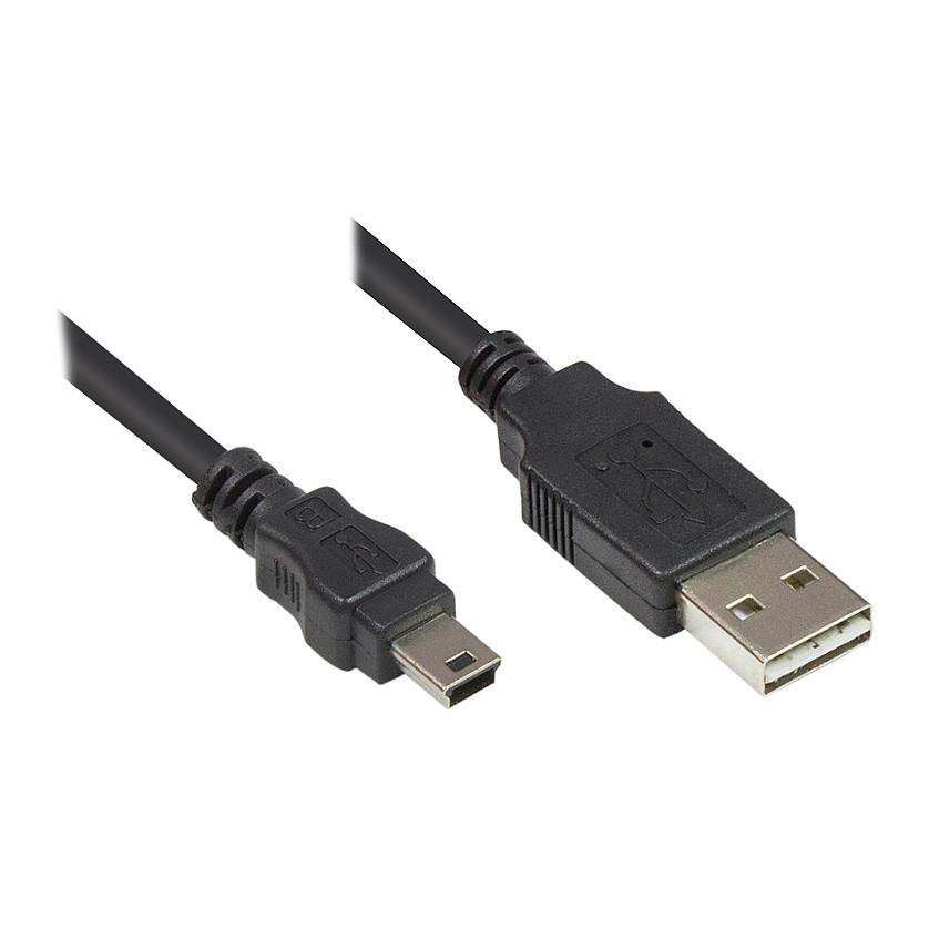 USB-kabel econ connect 3310-EU005 USB A til Mini-USB B - 0,5 m, sort