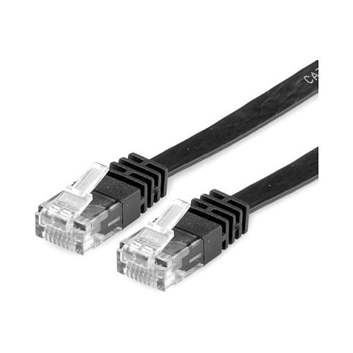 Fladt netværkskabel VALUE 21.99.0820 Cat6a 0,5 m - sort