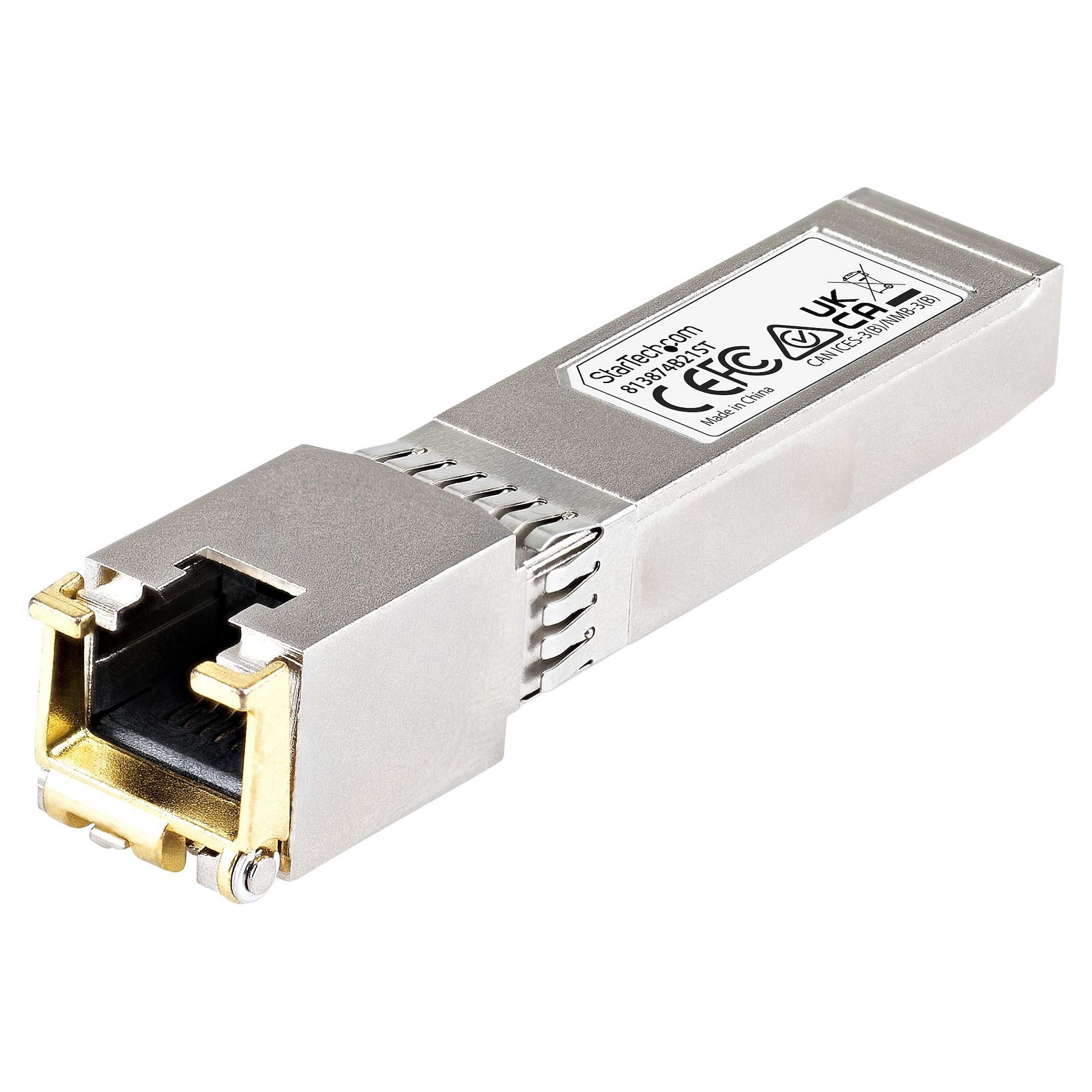 Startech HPE 813874-B21 Compatible SFP+ Module, 10GBASE-T, SFP to RJ45 Cat6/Cat5e, 10GE Gigabit Ethernet SFP+, RJ-45 (Copper) 30m, HPE BladeSystem, c-Class, Mini GBIC SFP+ Transceiver - Lifetime Warranty (813874B21ST) - SFP+ transceiver modul (svarende til: HP 813874-B21) - 10GbE - 10GBase-T - RJ-45 - op til 30 m