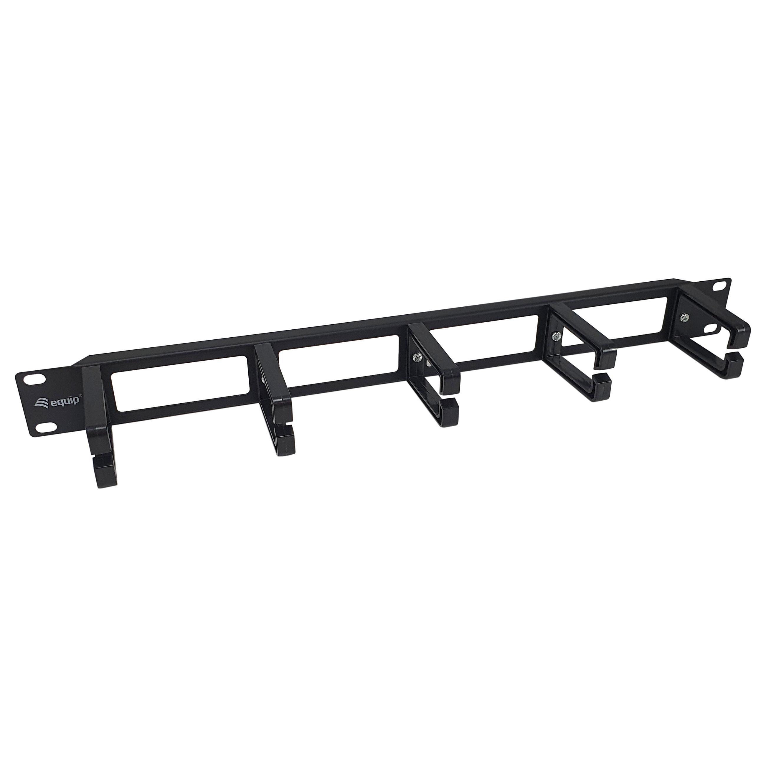 Kabelstyringspanel Equip 19" rackmontering - sort