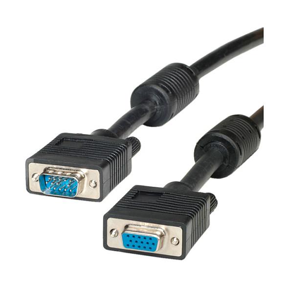 VGA-kabel ROLINE HD15 han til hun med ferritkerne - 6 m