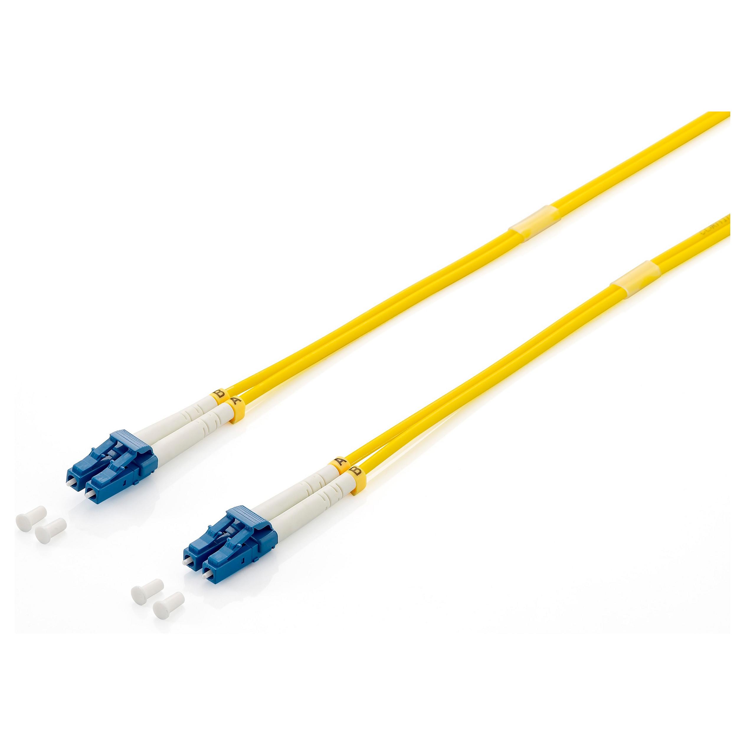 Fiberoptisk patchkabel Equip LC-LC OS2 duplex 1 m - gul