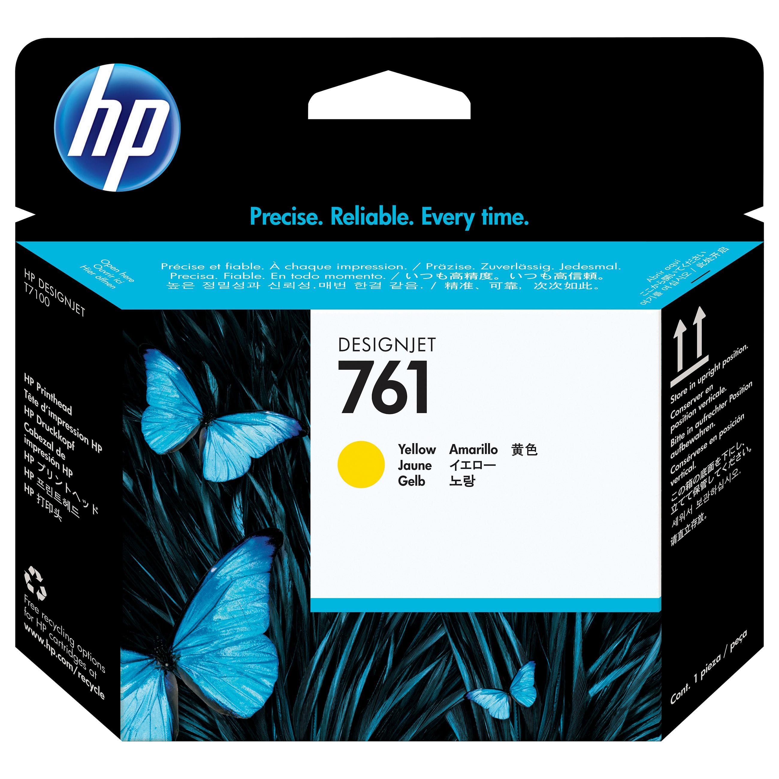 HP 761 Designjet-skrivehoved, gul, HP DesignJet T7100-printer, Termisk inkjet, Gul, CH645A, Singapore, 28 mm