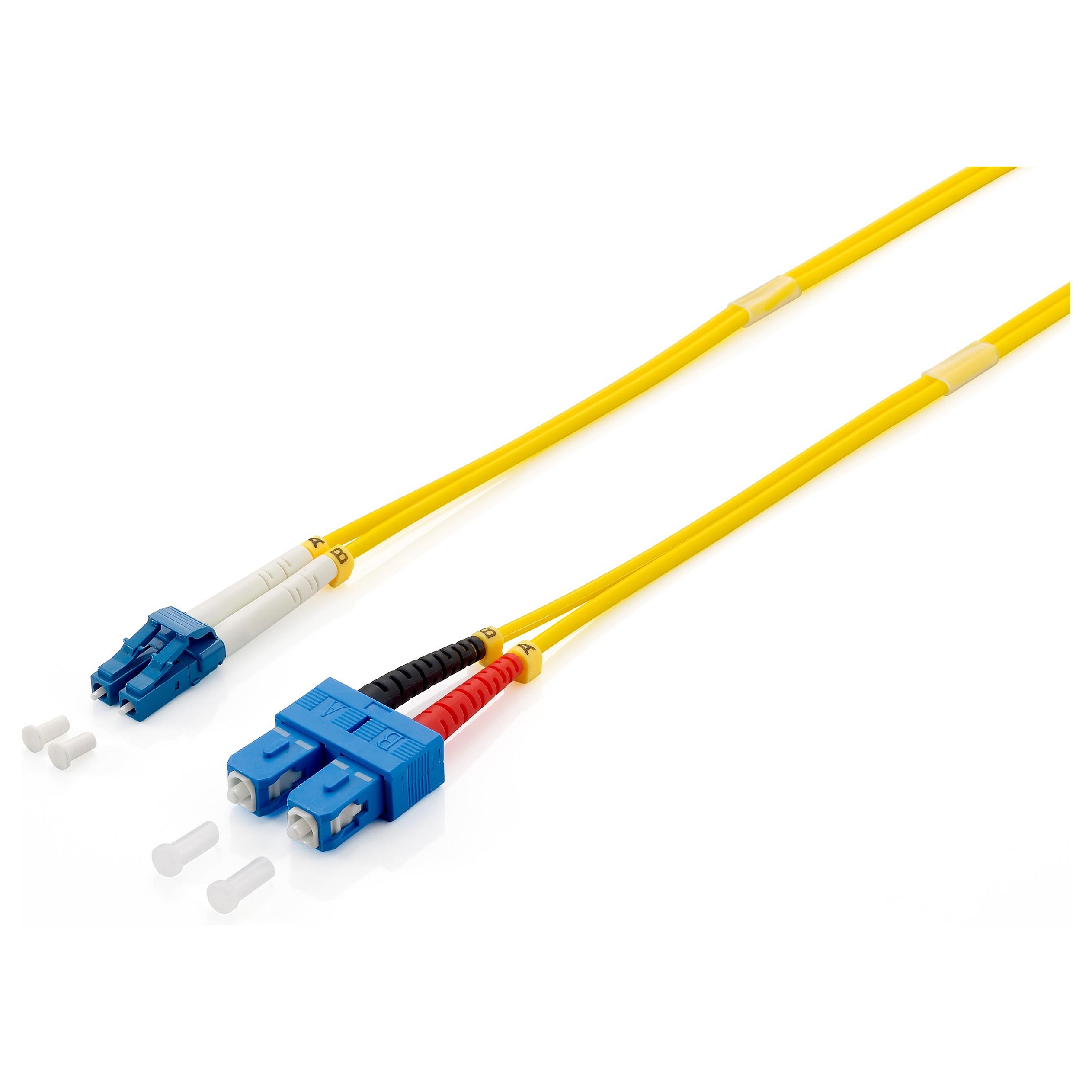 Fiberpatchkabel Equip LC-SC OS2 duplex 10 m - gul