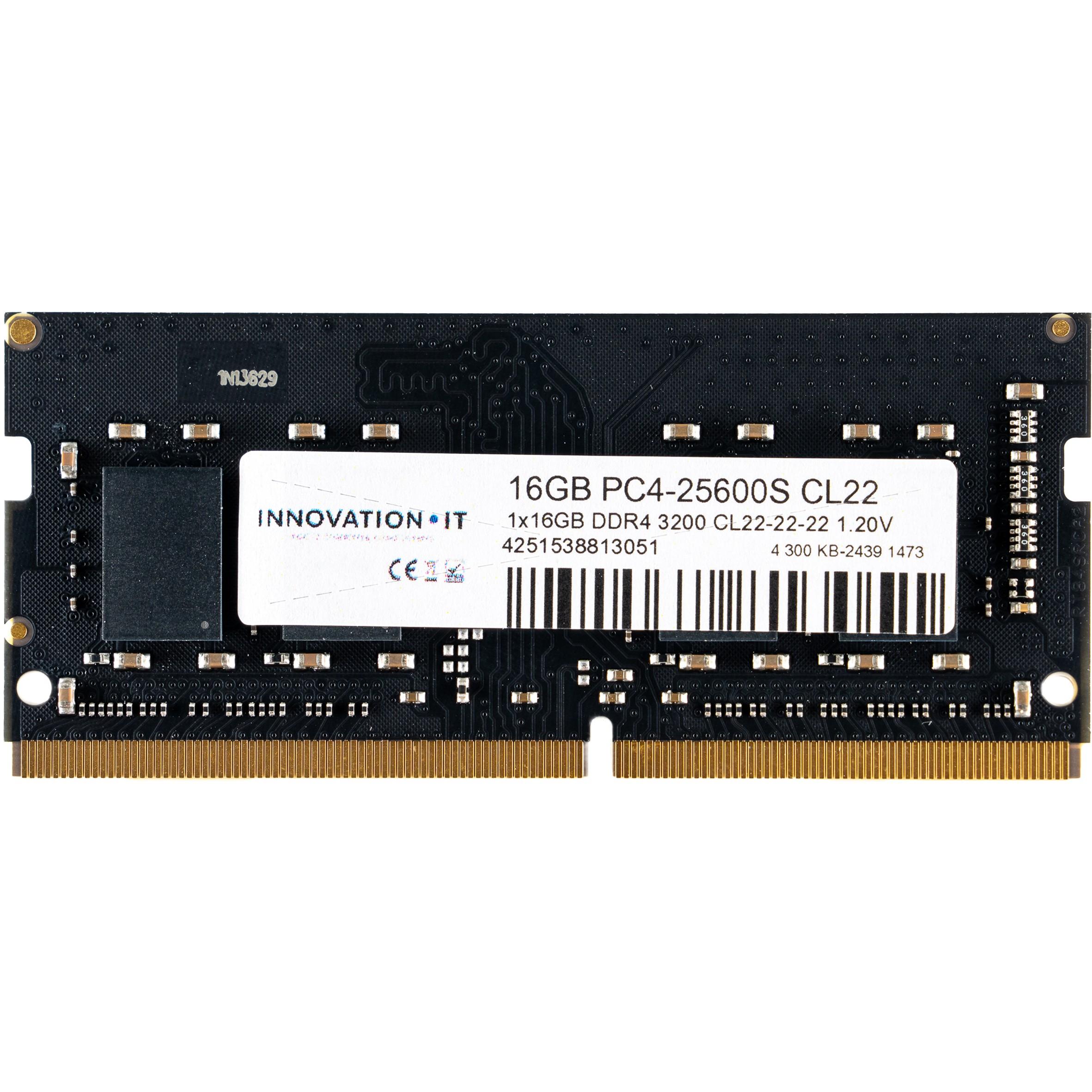Innovation IT DDR4 16GB 3200MHz CL22 Ikke-ECC SO-DIMM 260-PIN