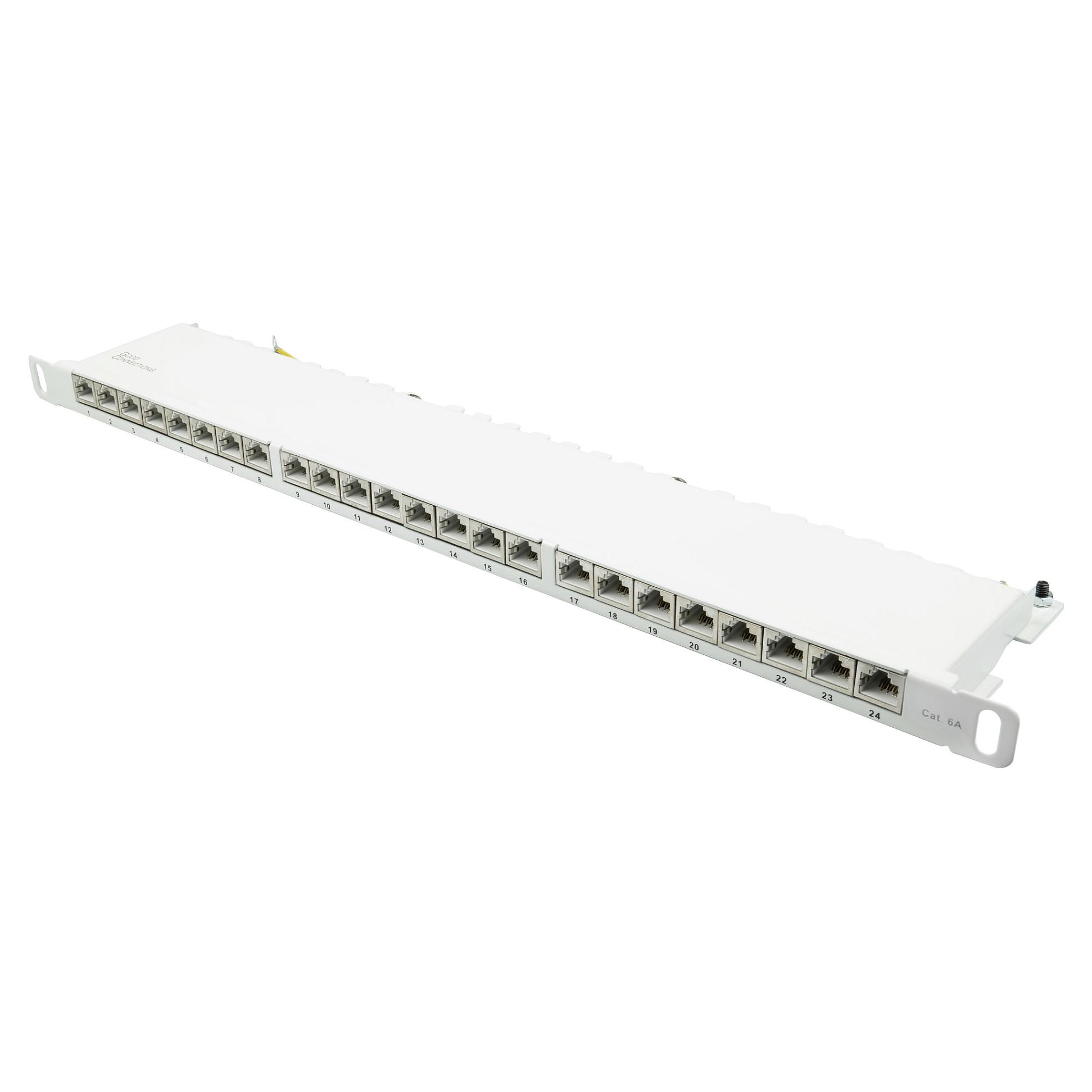 Patchpanel econ connect GC-N0143 Cat. 6A 24-port 0,5U - hvid
