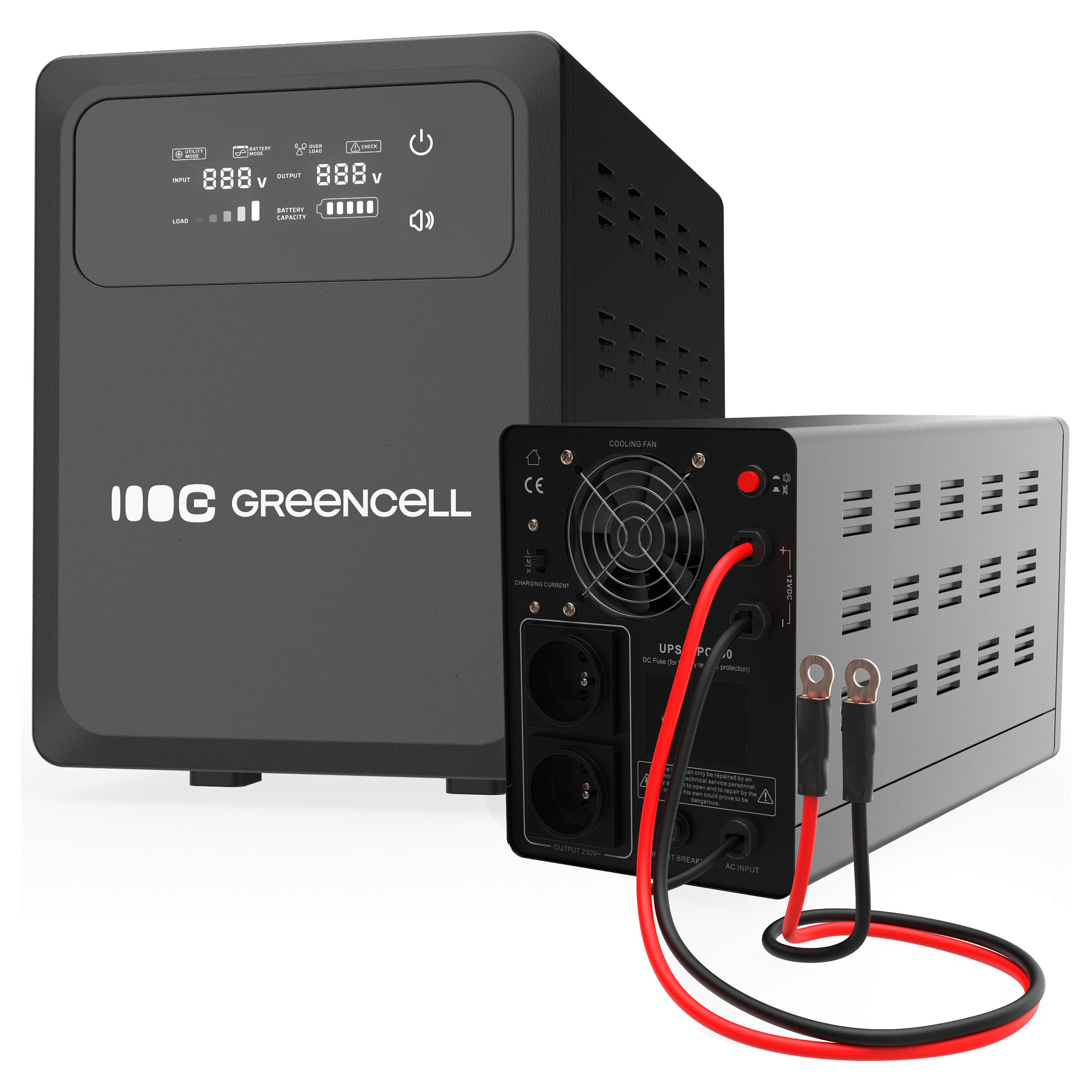 Green Cell PowerCore UPS Nødstrømforsyning - 800W, 1200VA, LCD, Line-Interactive