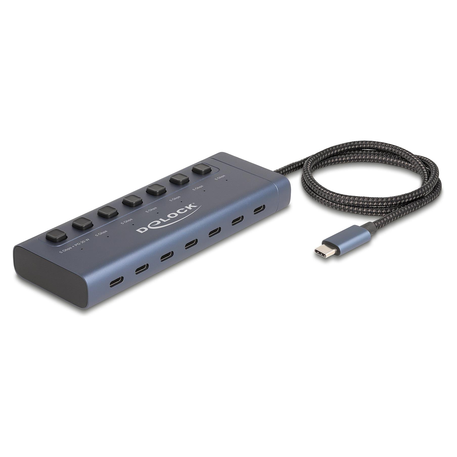USB-C hub DeLOCK 63410 - 7 porte, 5 Gbps, PD 20 W