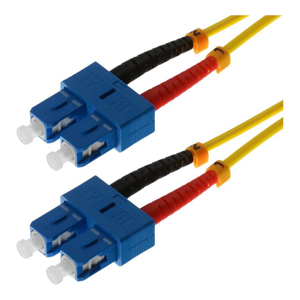 Fiberpatchkabel Helos OS2 SC/SC duplex LSZH 1 m - gul