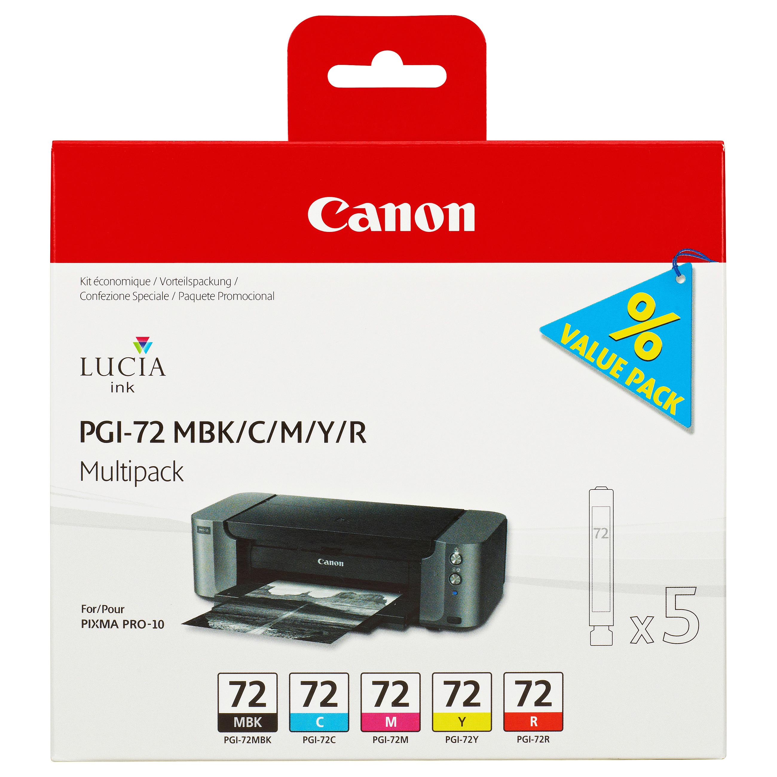 Canon PGI 72 MBK/ /R Multipack Gul Cyan Magenta Rød Mat sort Blækbeholder 6402B009