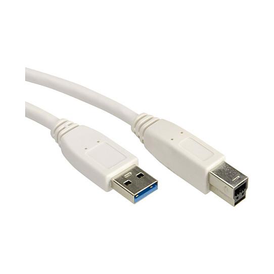 USB-kabel VALUE USB 3.2 Gen 1 A-B 0,8 m - hvid