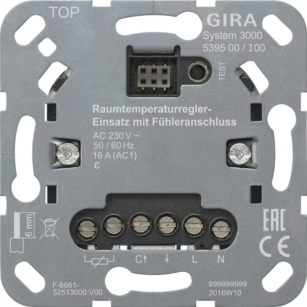 Rumtemperaturregulator-indsats GIRA S3000 med følertilslutning