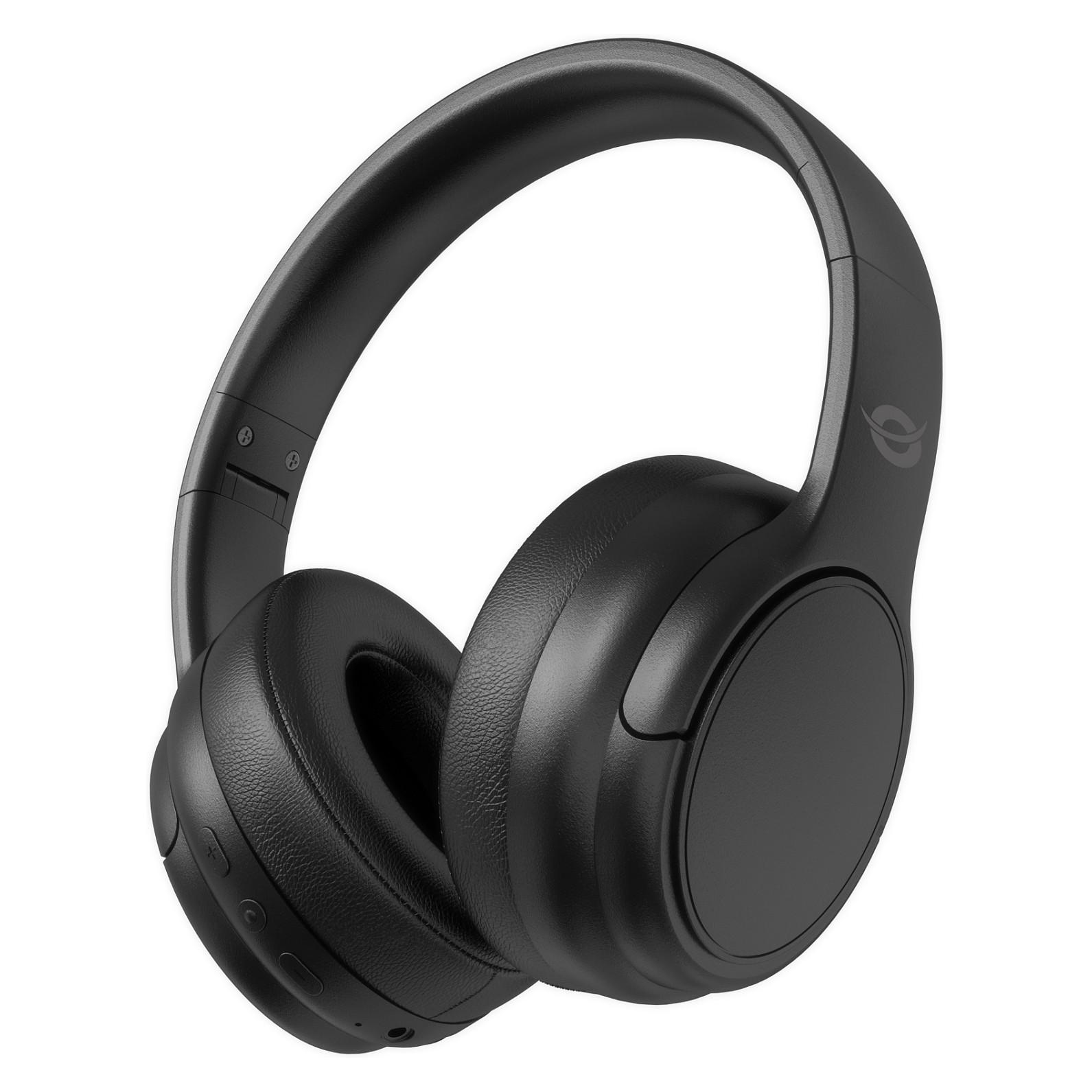 Conceptronic trådløst stereoheadset Bluetooth 5.4 med mikrofon, foldbart, 30 timer, sort