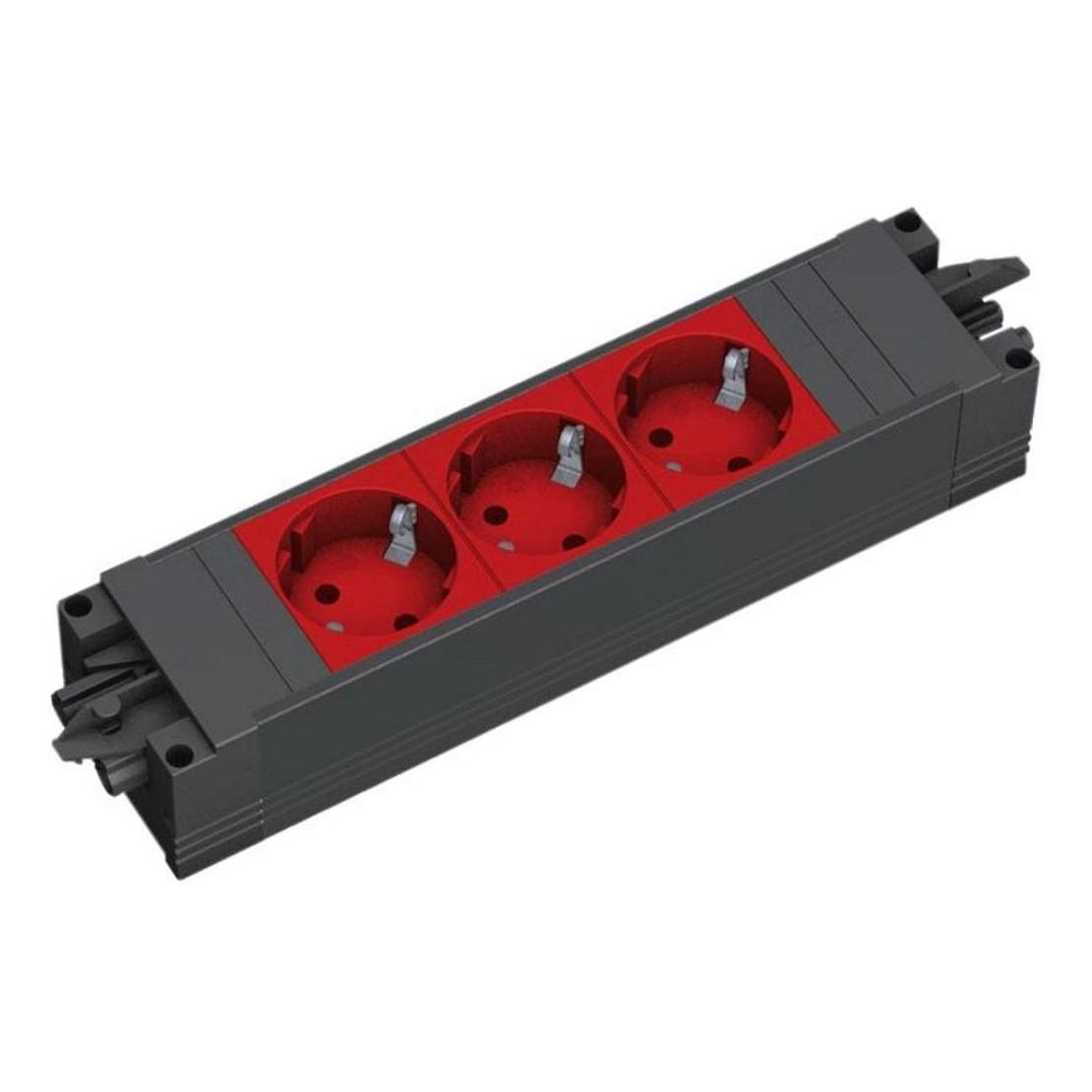 Stikdåse Bachmann STEP BASE 3xCEE7/3 GST18 - rød/grå