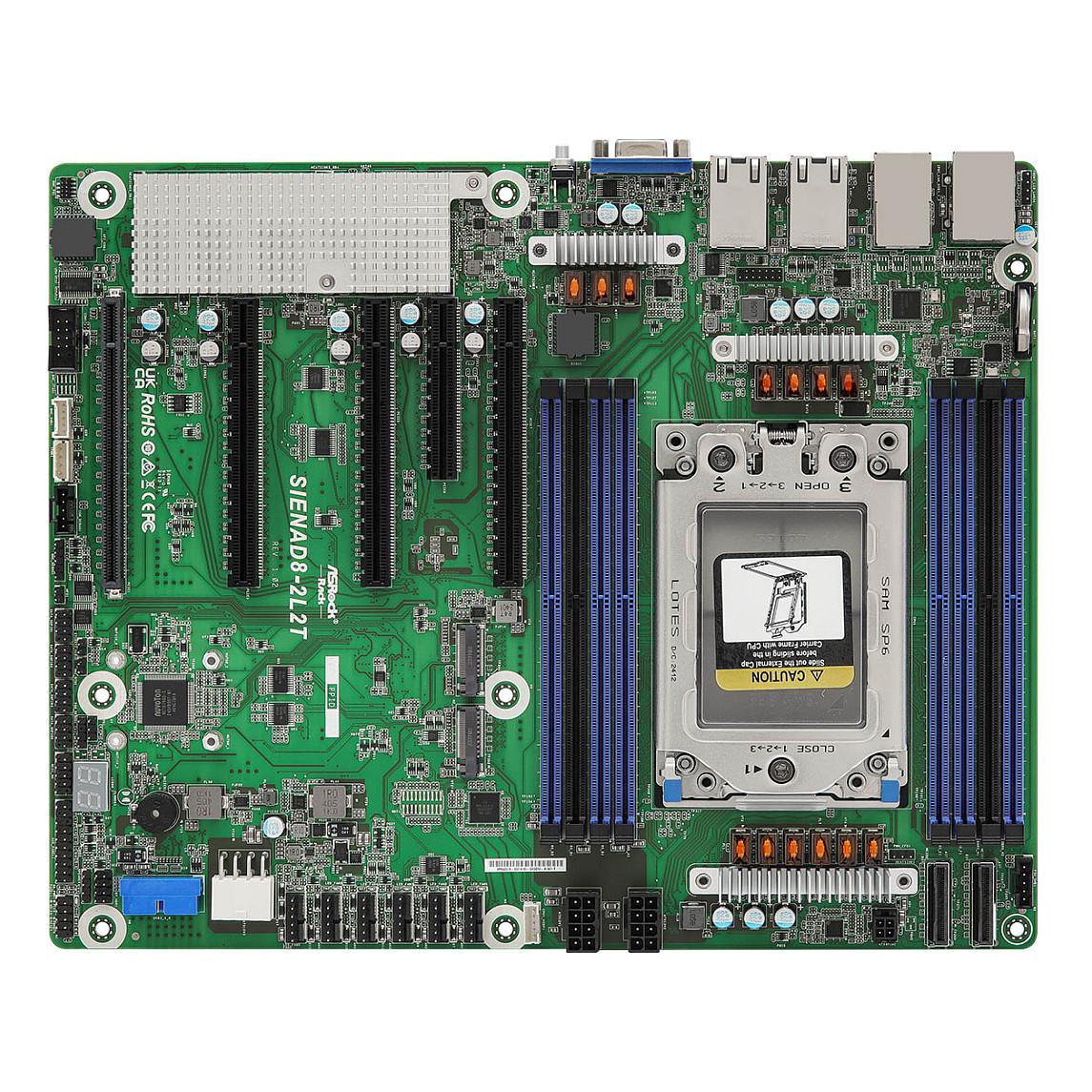 ASRock Rack SIENAD8-2L2T - motherboard - ATX - Socket SP6 Bundkort - AMD SP6 - DDR5 RAM - ATX