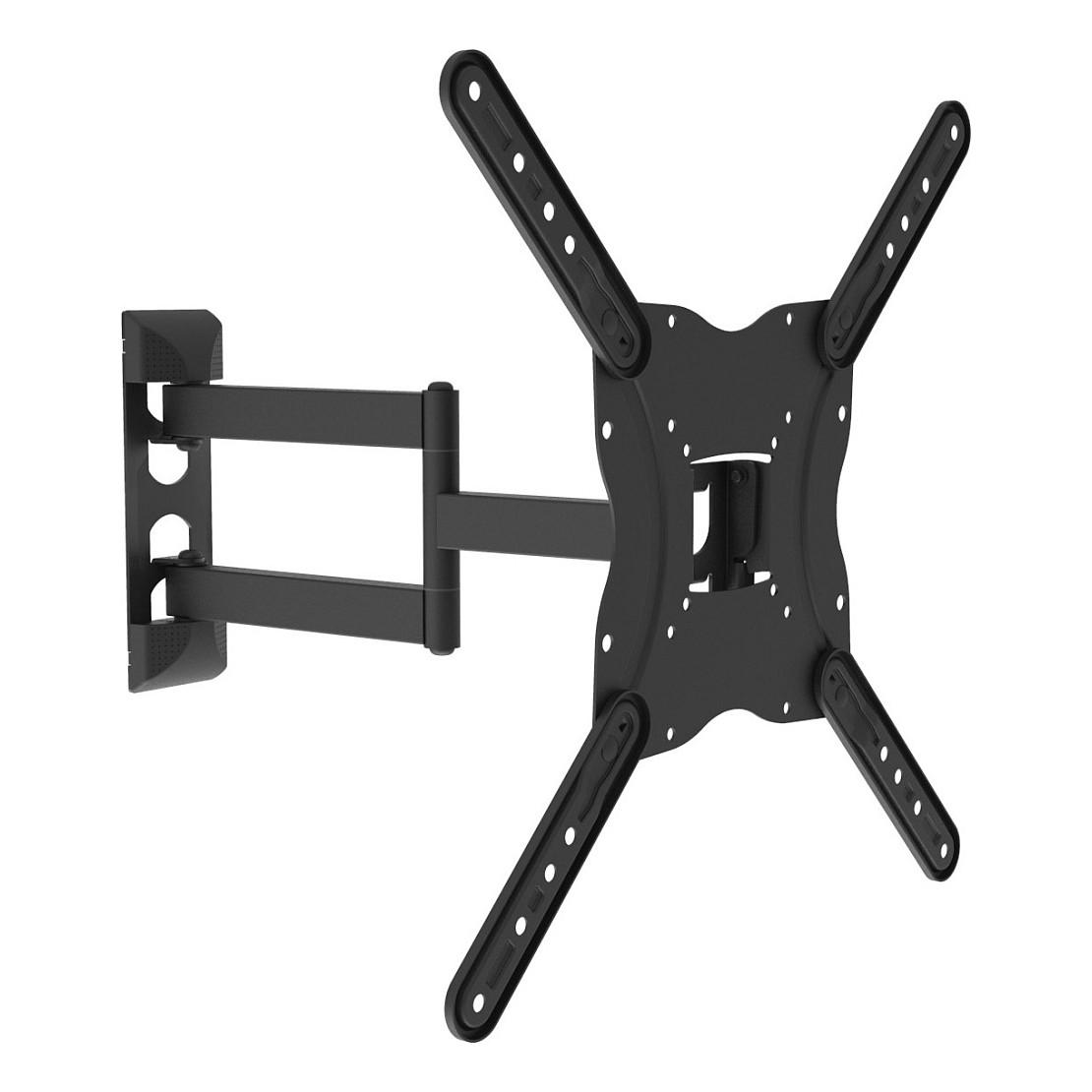 EQUIP 650407 bevægeligt TV-vægbeslag i stål - sort, VESA op til 400 x 400 mm, 30 kg