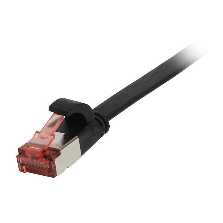 Patchkabel RJ45 CAT6 250Mhz 10m schwarz FTPUFTP TPESuperflex Flach Synergy 21