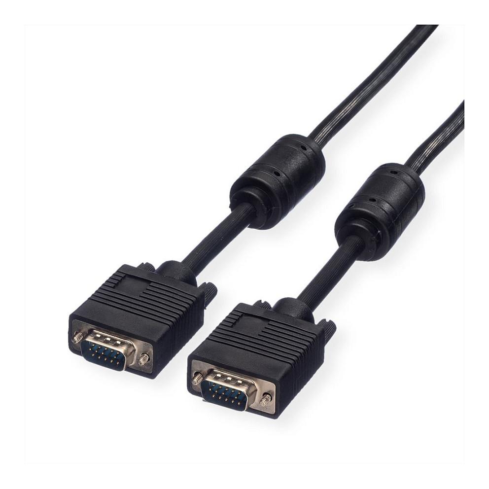VGA-kabel ROLINE HD15 han/han med ferritkerner - 6 m