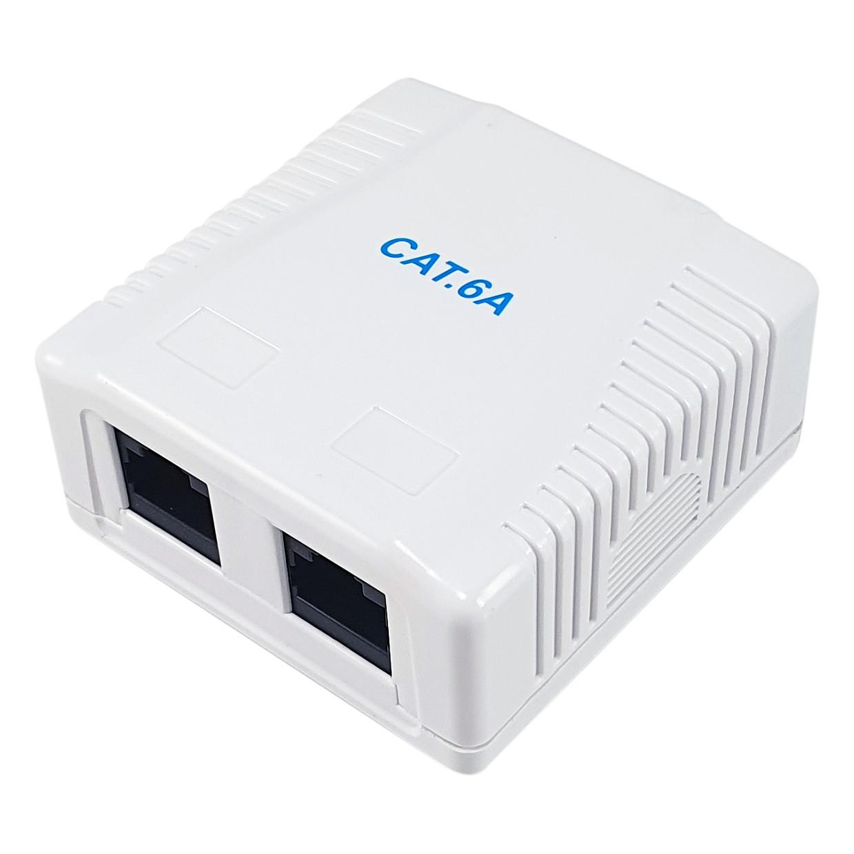 Påbygningsdåse Equip Cat.6A 2-port 2 x RJ45 UTP - hvid