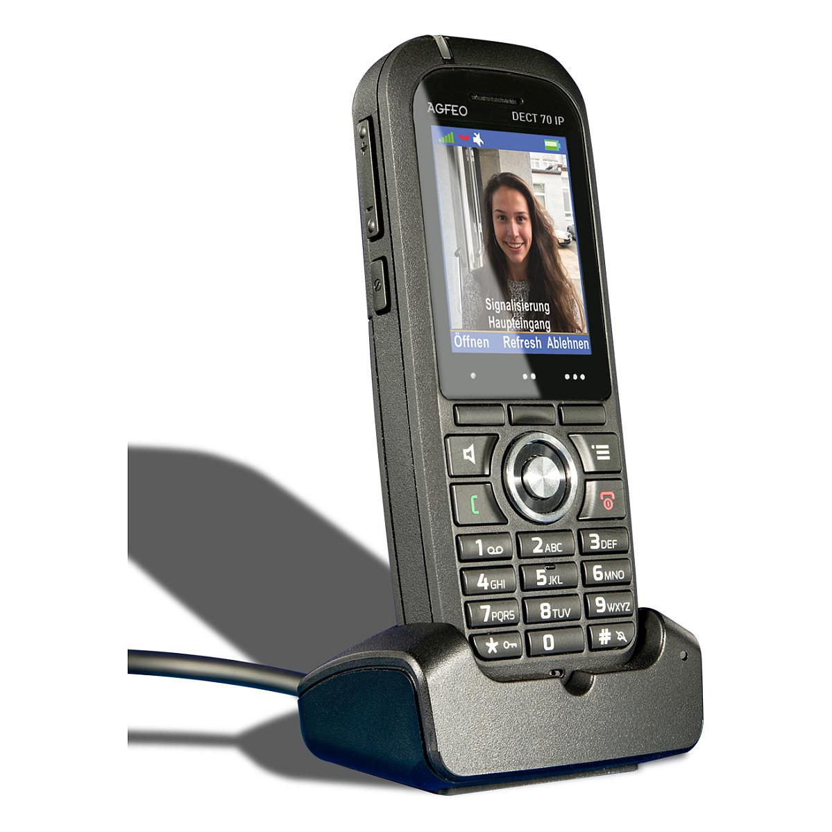 AGFEO DECT 70 IP Ekstra trådløst håndsæt Ingen nummervisning Sort