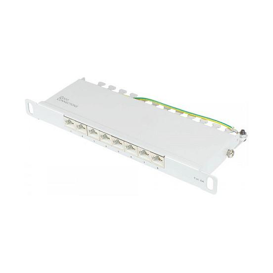 Patchpanel 10" Cat. 6A GC-N0129 - 8 porte, lysegrå