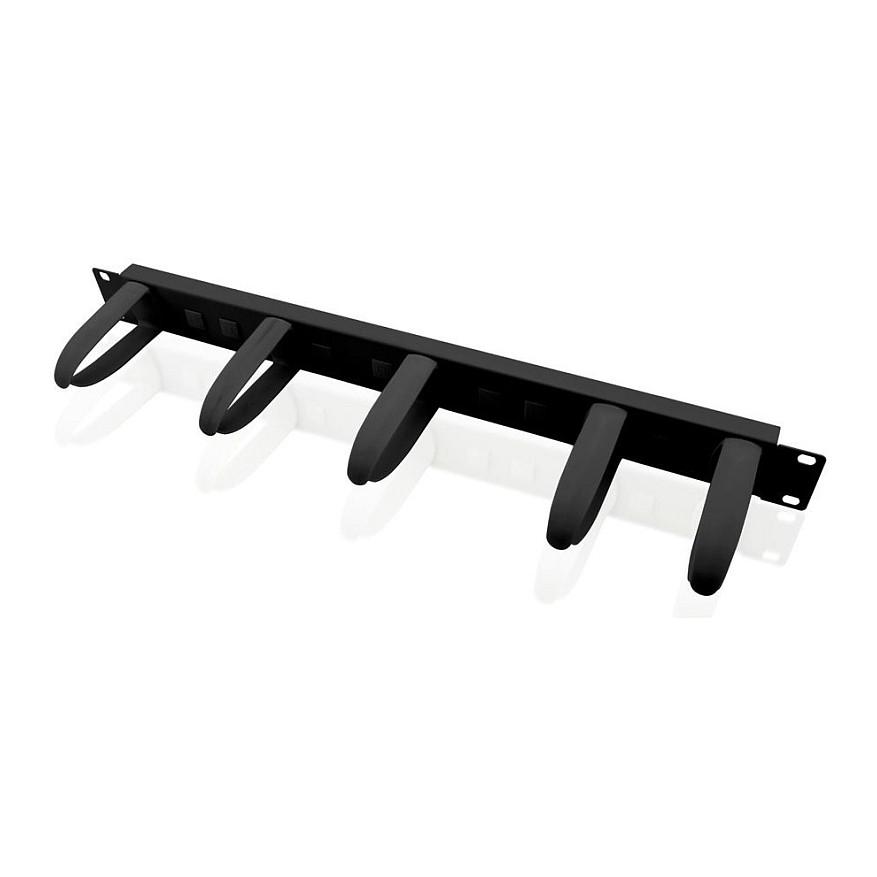 Kabelguide VALUE 26990346 19" 1U med 5 ringe - sort