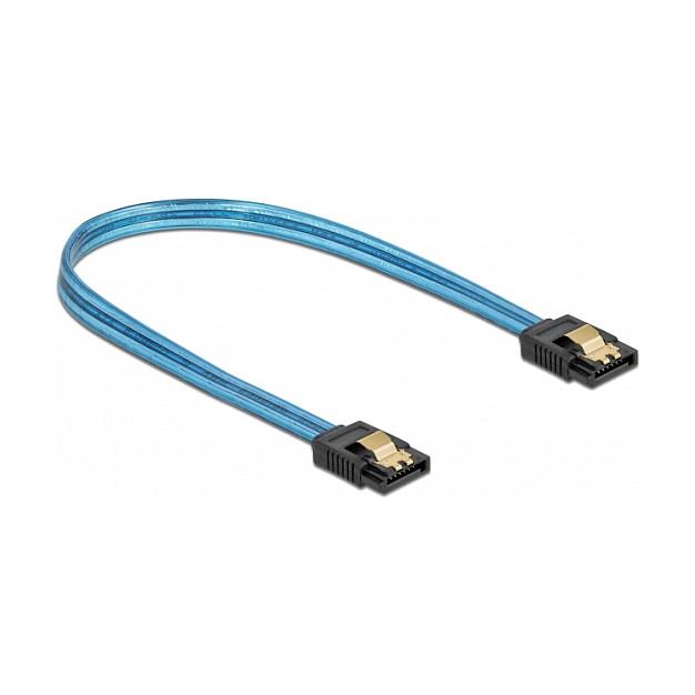 SATA-kabel DeLOCK 82121 6 Gb/s UV blå 20 cm
