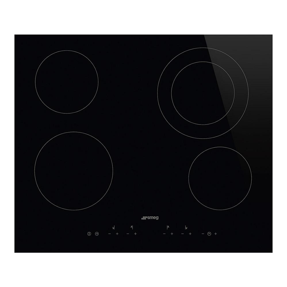 Smeg SE364ETD indbygningskogeplade 60 cm - sort glaskeramisk kogeplade med 4 zoner