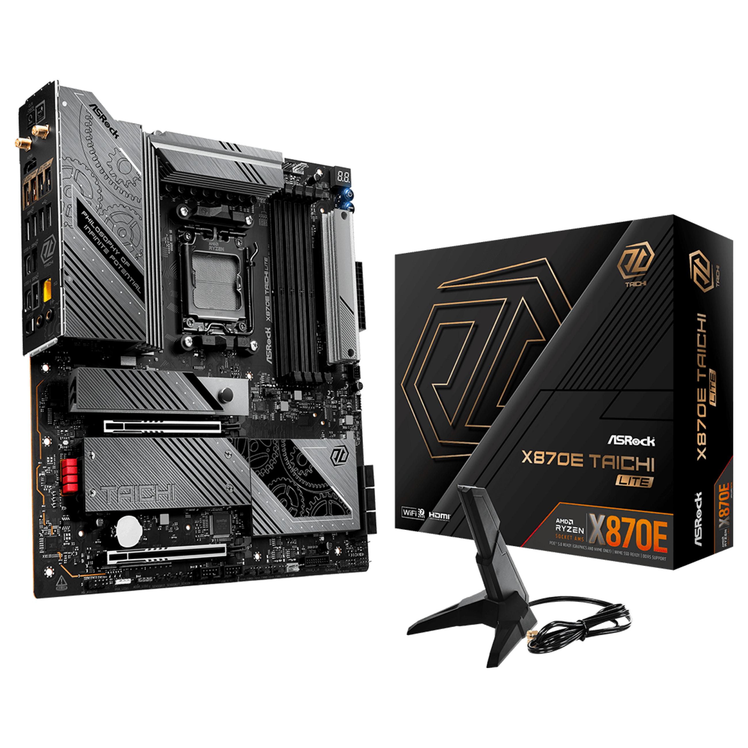 ASRock X870E Taichi Lite bundkort EATX til AMD AM5 med DDR5, Wi-Fi 7, PCIe 5.0 og USB4
