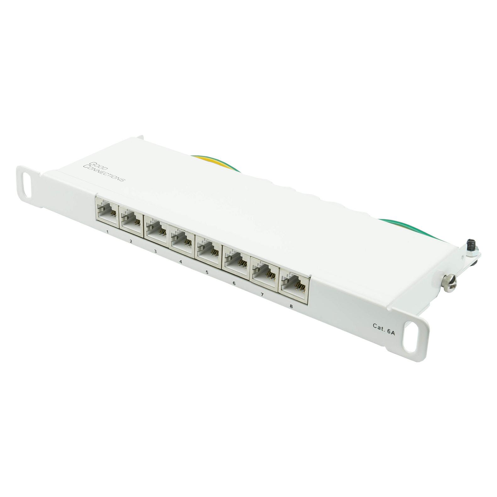 Patchpanel GC-N0131 10" Cat. 6A 8-port 0,5U - hvid