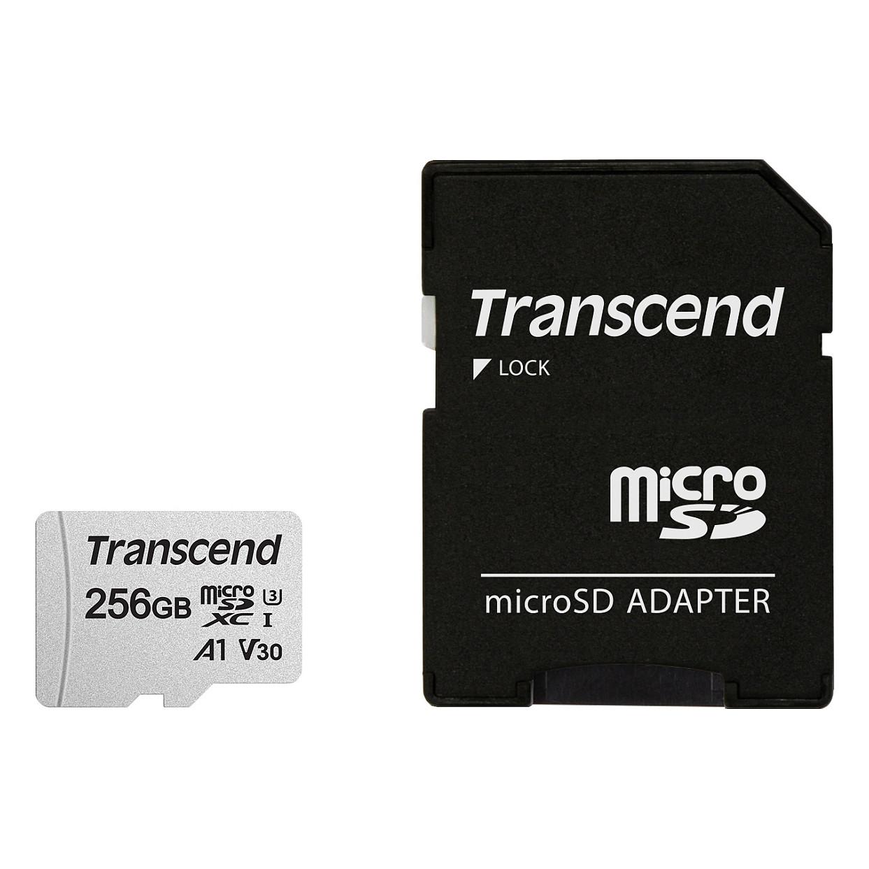 MicroSDXC-kort Transcend 300S 256 GB med adapter
