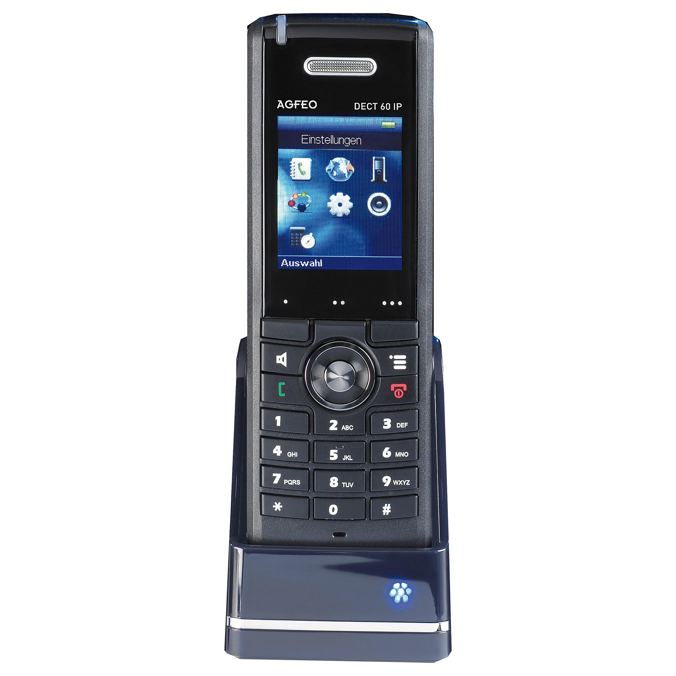 AGFEO DECT 60 IP Ekstra trådløst håndsæt Ingen nummervisning Sort