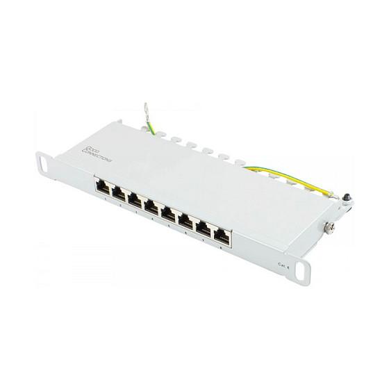 Patchpanel 10" Cat 6 GC-N0123 - 8 porte, lysegrå