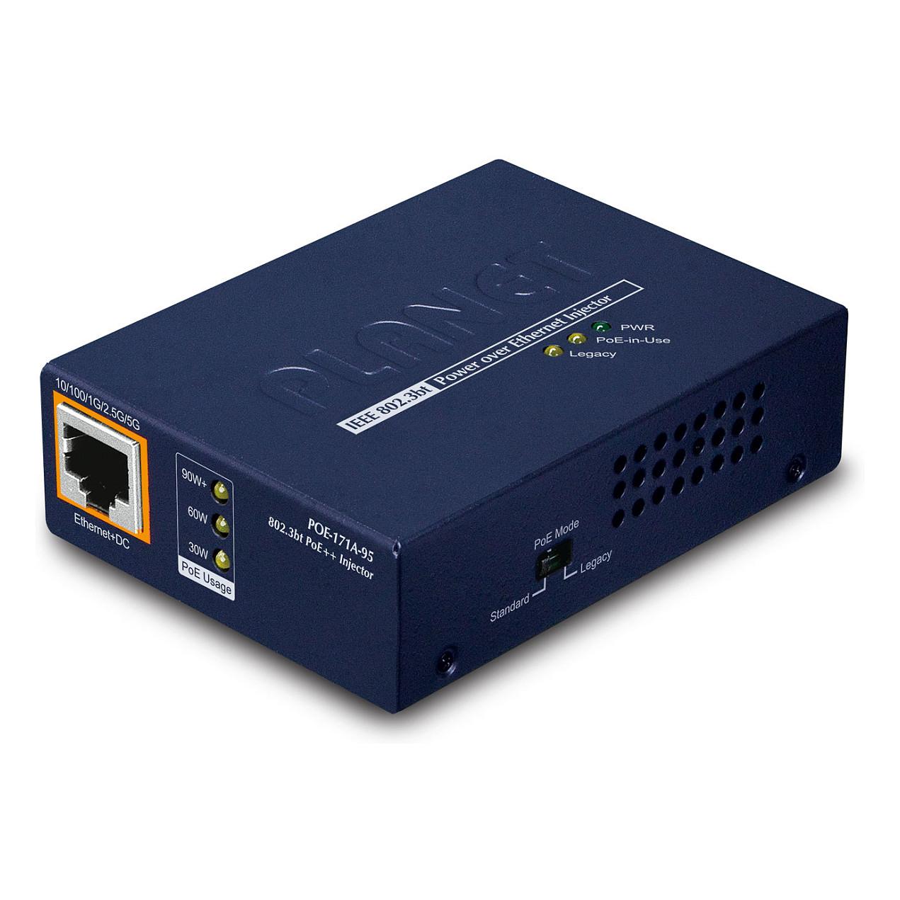 PoE-injektor PLANET POE-171A-95 - 1 port, 10/100/1000 Mbps, 802.3bt, 95 W