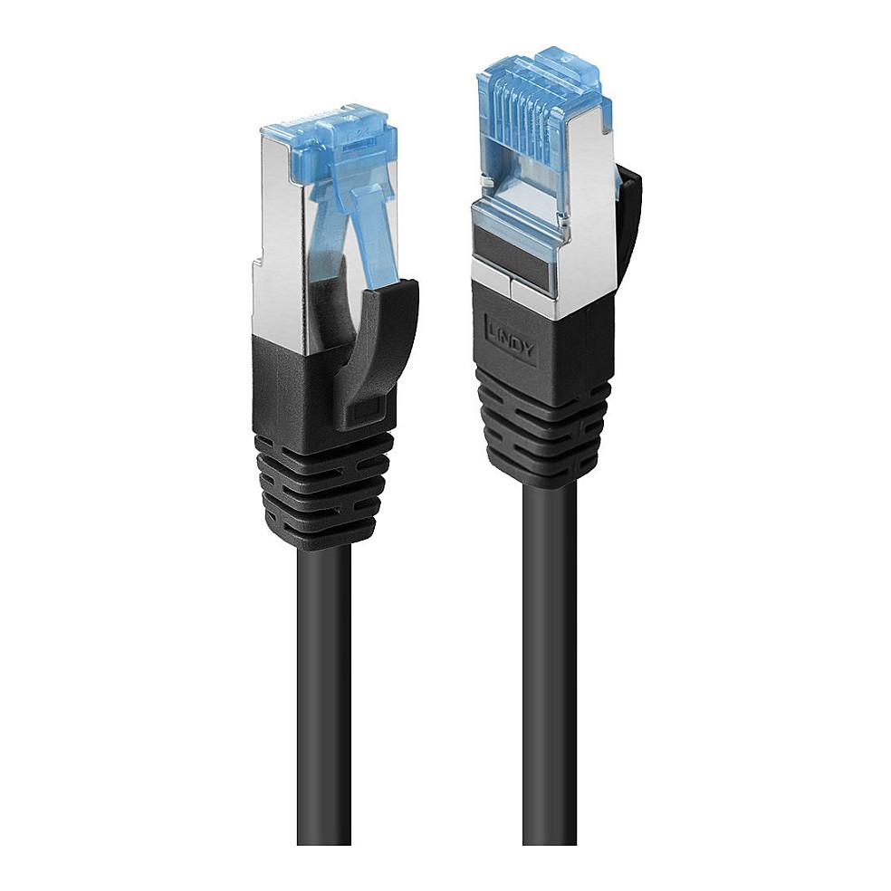 Netværkskabel Lindy Cat6A S/FTP LSZH - sort, 0,5 m